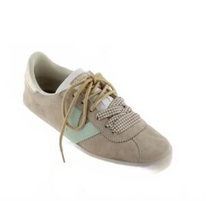 NEW VICTORIA women's berlin sneaker with gingham laces in beige